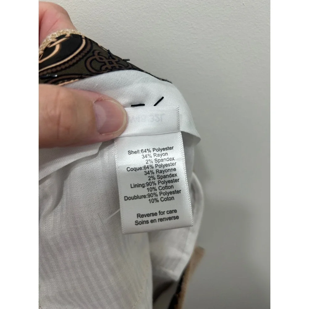 Paisley & Gray Mens‎ Tan Brown Textured Flat Front Dress Pants W48 L32 Stretch